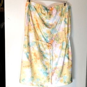 ⭐Halter Top Strapless Mini Dress Yellow and White